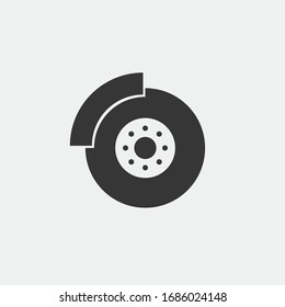 Brake Disk Vector Icon Car Brakes Transport Icon