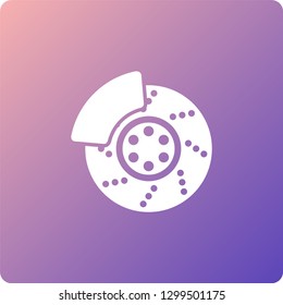 brake disk vector icon. brake disk single web icon on trendy gradient