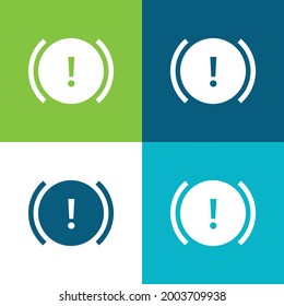 Juego de iconos mínimo de cuatro colores Plano de frenos