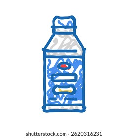 vetor de esboço do ícone do doodle mecânico do carro do fluido do freio. sinal mecânico do carro do fluido do freio. ilustração do símbolo isolado