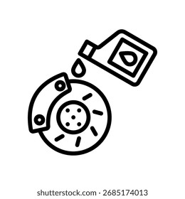 Bremsflüssigkeit Symbol Kontur Vektorgrafik