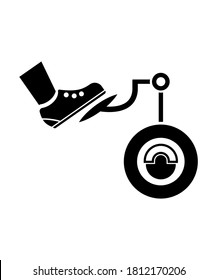 brake with foot icon,vector best flat icon.