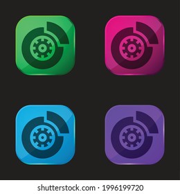 Brake four color glass button icon