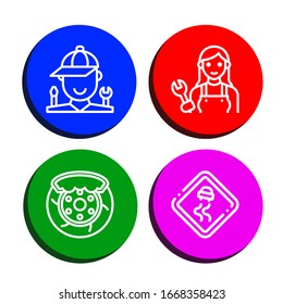 brake icon set. Collection of Mechanic, Brake, Slippery road icons