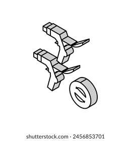 brake levers replacement isometric icon vector. brake levers replacement sign. isolated symbol illustration