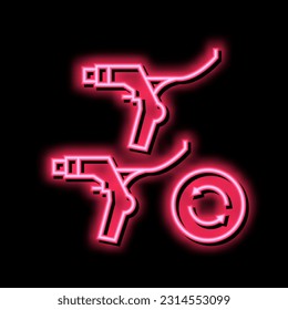 brake levers replacement neon light sign vector. brake levers replacement illustration