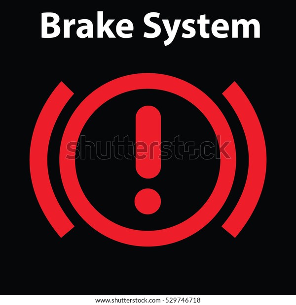 Brake light signal icon on the car\
panel. Dashboard warning signs. Attention icon.\
