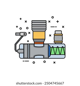 Brake Master Cylinder Fill Color Icon, Vector illustration