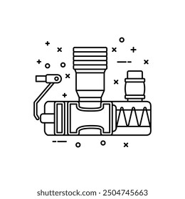 Brake Master Cylinder Outline Icon, Vector illustration