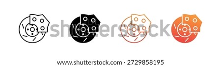 Brake Multiple Style Icon Set Vector