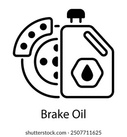 Icono de aceite de freno diseñado en estilo lineal 