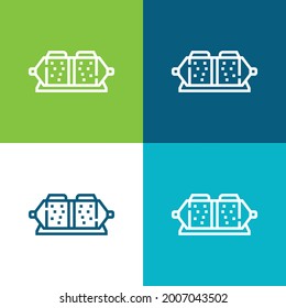 Brake Pad Flat four color minimal icon set