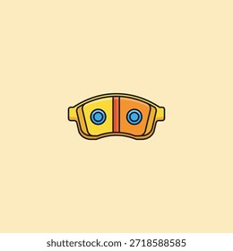 Diseño de Vector plano de icono de pastilla de freno.