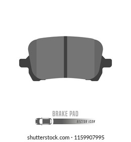 Brake pad image. Spare parts icon in greyscale colors. Editable vector illustration isolated on a white background. Automotive concept.