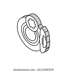 brake pad replacement car mechanic isometric icon vector. brake pad replacement car mechanic sign. isolated symbol illustration