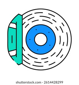brake pad replacement car mechanic line icon vector. brake pad replacement car mechanic sign. isolated symbol illustration