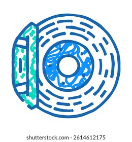 brake pad replacement car mechanic doodle icon sketch vector. brake pad replacement car mechanic sign. isolated symbol illustration