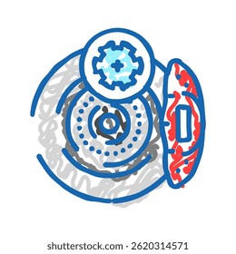 freio pad substituição carro mecânico ícone doodle esboço vetor. freio pad substituição carro mecânico sinal. isolado símbolo ilustração