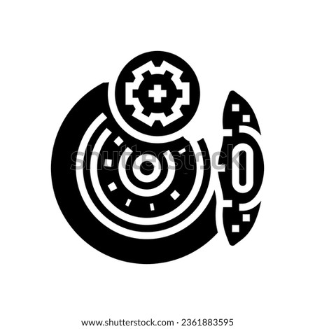 brake pad replacement car mechanic glyph icon vector. brake pad replacement car mechanic sign. isolated symbol illustration