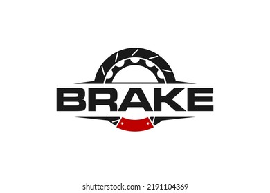 Brake pads disk brake logo design automotive car performance workshop icon symbol