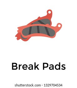 Brake pads flat icon vector 