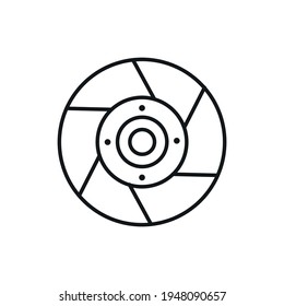 Brake pads linear icon. Car wash. Thin line customizable illustration. Contour symbol. Vector isolated outline drawing. Editable stroke