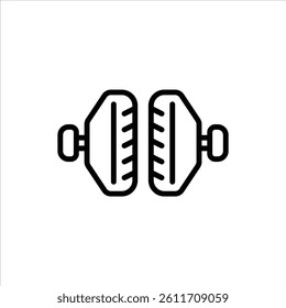 brake pads outline icon. bike part black line illustration.