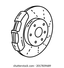 Brake is Part of Mechanical Equipment Device Hand Drawn Vector Icon Set.