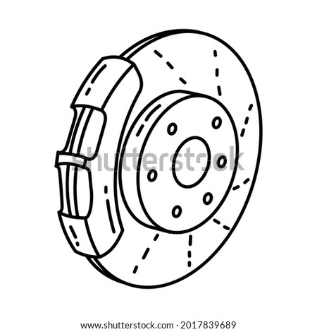 Brake is Part of Mechanical Equipment Device Hand Drawn Vector Icon Set.