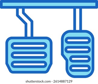 Brake Pedal Icon Blue Vector Illustration