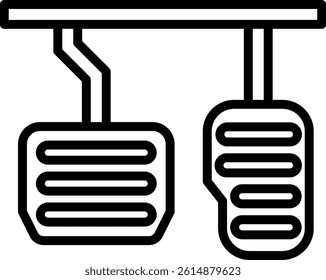 Brake Pedal Icon Line Vector Illustration