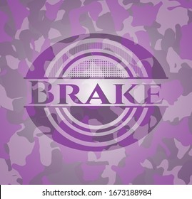 Brake pink on camo pattern. Vector Illustration. Detailed.