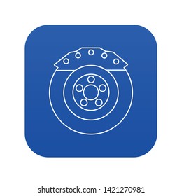 Brake shoe icon blue vector isolated on white background