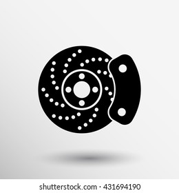 Brake shoe icon disk wheel vector car disc automotive.