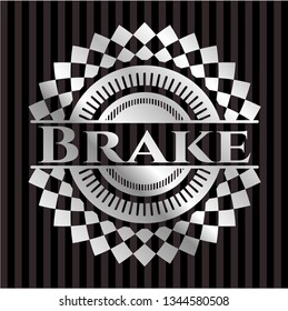 Brake silvery shiny emblem