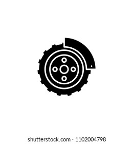 Brake system black icon concept. Brake system flat  vector symbol, sign, illustration.