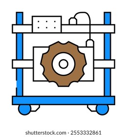 brake system repair aircraft line icon vector. brake system repair aircraft sign. isolated symbol illustration
