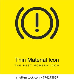 Brake System Warning bright yellow material minimal icon or logo design