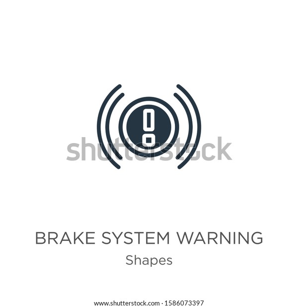 Brake system warning icon vector. Trendy flat brake\
system warning icon from shapes collection isolated on white\
background. Vector illustration can be used for web and mobile\
graphic design, logo, 