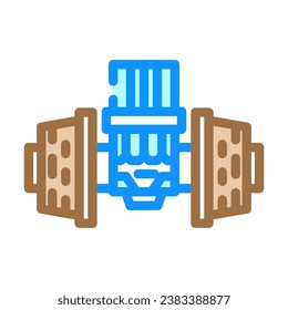 brake testing aircraft color icon vector. brake testing aircraft sign. isolated symbol illustration