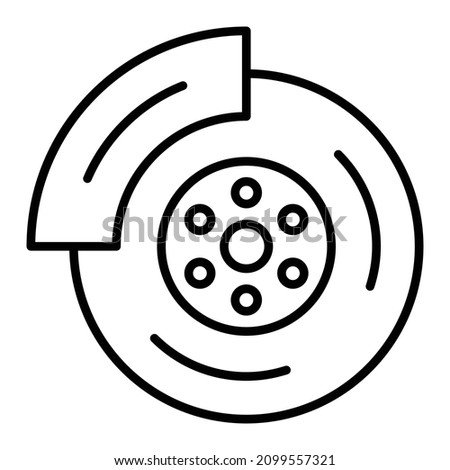 Brake Vector Outline Icon Isolated On White Background
