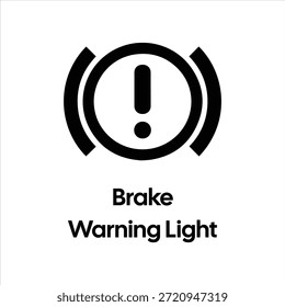Brake Warning Light Icon – Circle with Exclamation and Brake Pad Symbols – High Quality Vectorial Stock Image