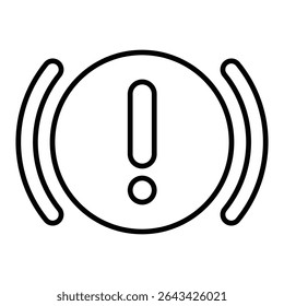 brake warning line icon design. brake warning thin black outline symbol vector illustration. editable stroke icon on transparent background.