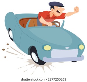 С se frenó fuerte. El conductor está conduciendo. Violación de las reglas de tránsito. Plantilla de concepto de ilustración para sitio web, página de inicio web, banner, presentación, social, afiche, promoción o medios impresos.