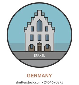 Brakel. Cities and towns in Germany. Flat landmark