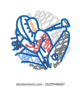 brakes car doodle icon sketch vector. brakes car sign. isolated symbol illustration