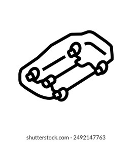 brakes car line icon vector. brakes car sign. isolated contour symbol black illustration