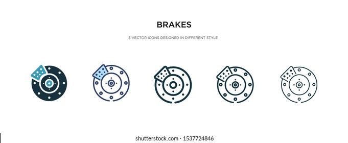 brakes icon in different style vector illustration. two colored and black brakes vector icons designed in filled, outline, line and stroke style can be used for web, mobile, ui