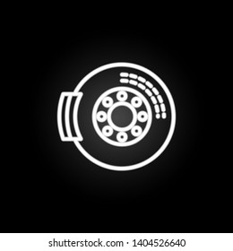 brakes neon icon. Elements of motor sports set. Simple icon for websites, web design, mobile app, info graphics