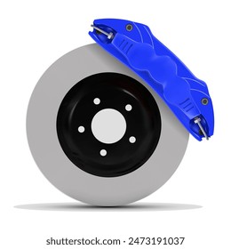 The braking system of the car is isolated on a white background. Vector illustration